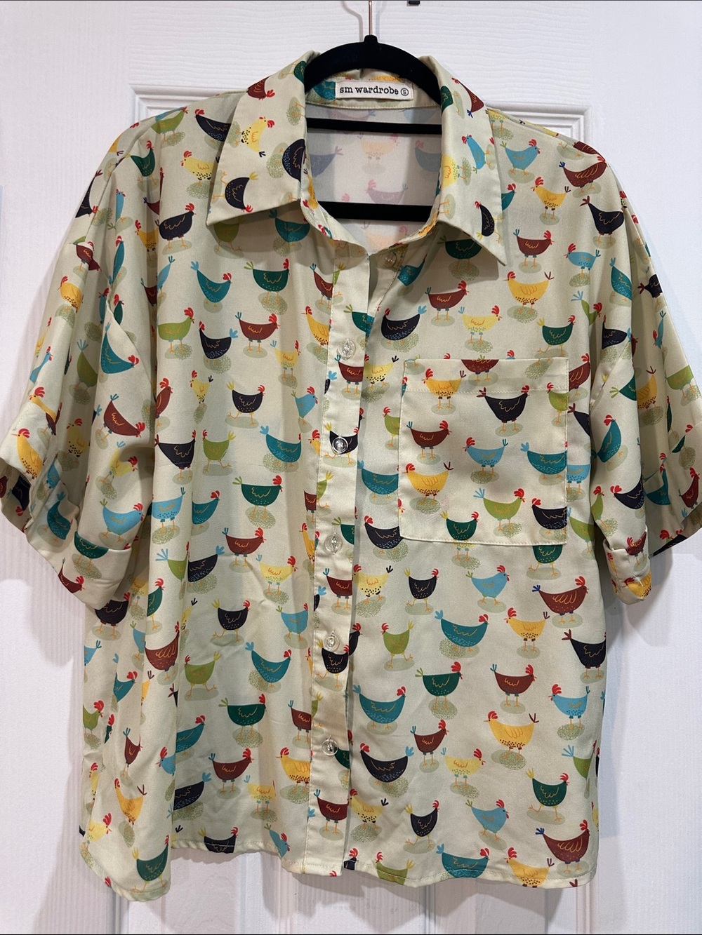 Chicken Print Button Down Shirt